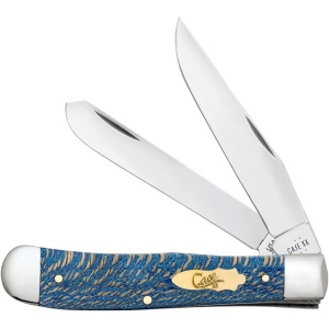 Case XX Pocket Knife TRAPPER - SMOOTH BLUE SYCAMORE WOOD